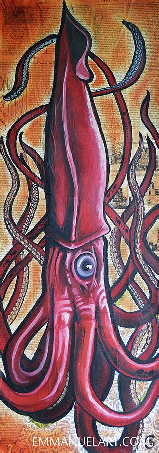 Giant Squid Painting by Emmanuel Gonzales - Fine Art America