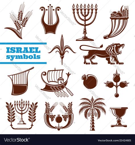 Israel culture history judaism religion symbols Vector Image