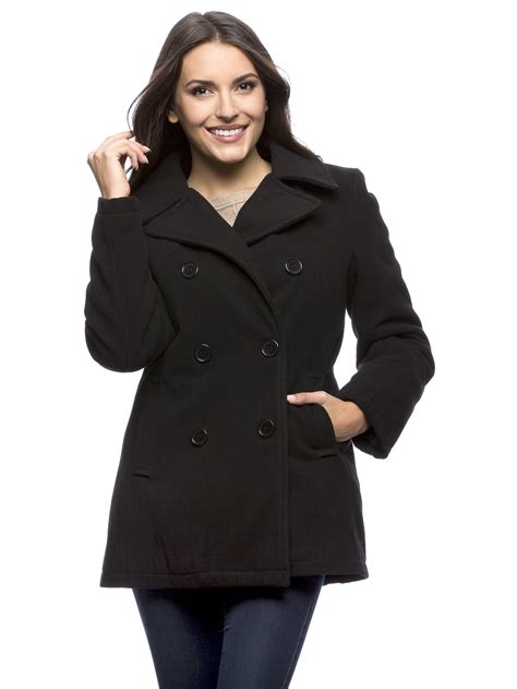 Women's Classic Pea Coat - Walmart.com