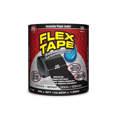 Flex Tape® Black 4 IN x 5 FT Rubberized Waterproof Tape - Walmart.com - Walmart.com