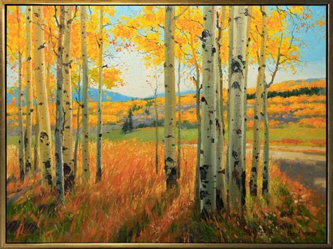 "MAKE AN OFFER" SALE LARGE OIL PAINTING ASPEN TREE ORIGINAL ART GARY ...