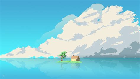 Pixel Island [1920x1080] Hd Landscape, Pixel Art Landscape, Fantasy ...