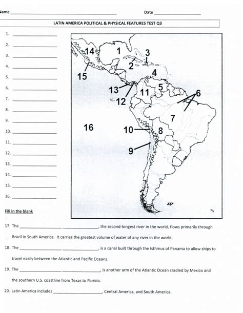 Latin America Map Quiz Printable - Printable Maps