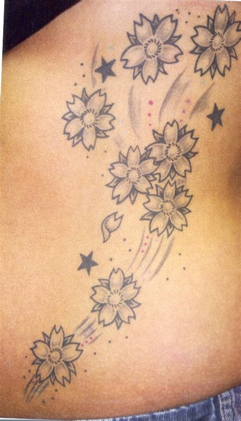 Stars And Flowers Tattoos Photo