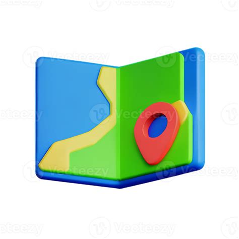 map 3d rendering icon illustration 28711878 PNG