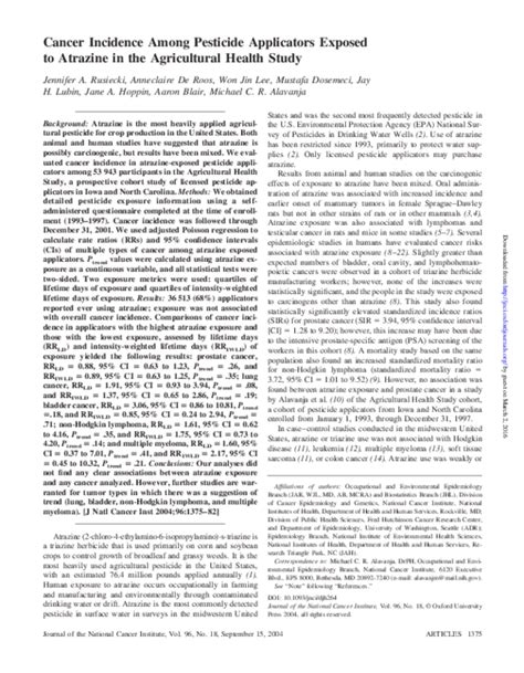 (PDF) Cancer Incidence Among Pesticide Applicators Exposed to Methyl Bromide in the AHS ...