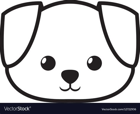 Face dog adorable pedigree outline Royalty Free Vector Image