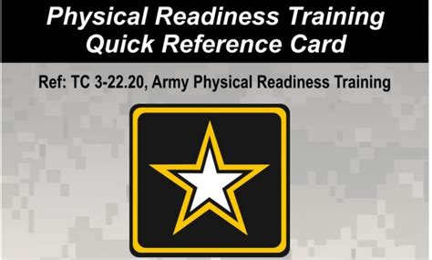 Army Physical Readiness Training Quick Reference Card 2023 - Army PRT