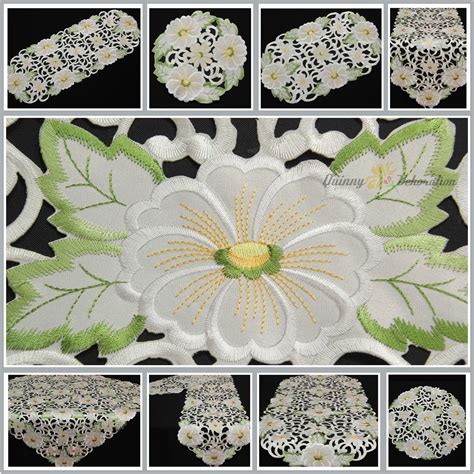 $7.87 - Charming Doily Table Runner Tablecloth White With Cutwork / Openwork Embroidery #ebay # ...