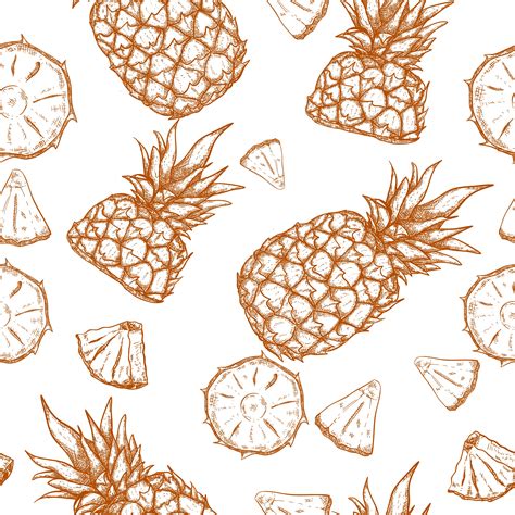 Pineapple hand drawn seamless pattern 1103114 Vector Art at Vecteezy