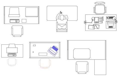 Office Computer Work Desk CAD Blocks DWG File - Cadbull