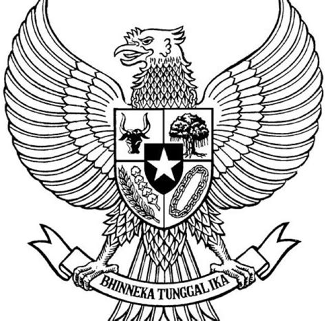 Sketsa Gambar Garuda Pancasila Hitam Putih | Semburat Warna