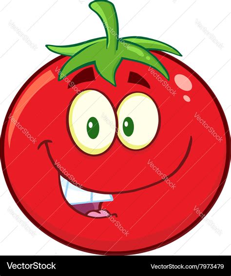 Smiling tomato cartoon mascot Royalty Free Vector Image