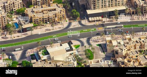 road in Dubai city. Aerial view Stock Photo - Alamy