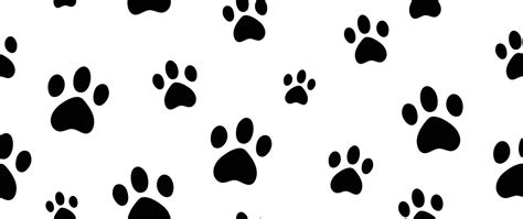 Dog paw footprints background vector. Hand drawn animal, pet, cat paw ...