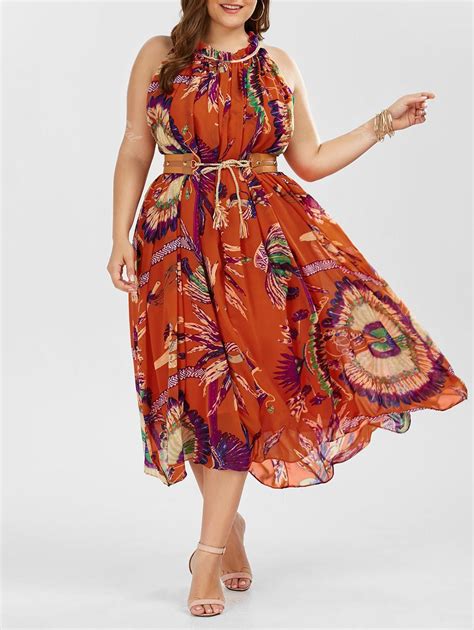 [33% OFF] Plus Size Floral Maxi Summer Dress | Rosegal