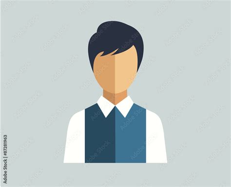 Human vector icon illustration isolated. Shirt, face and flat Stock ...