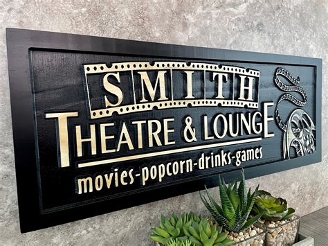 Custom Home Theater Sign Personalized Movie Theatre Room Decor - Etsy México