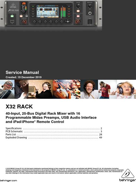 BEHRINGER X32 Rack Service Manual Rev.0 | PDF