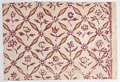 Anonymous | Sheet with red floral pattern | The Metropolitan Museum of Art