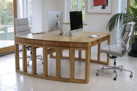 Modern partners' desk in oak & English cherry | Furniture, Bespoke furniture, Fine furniture