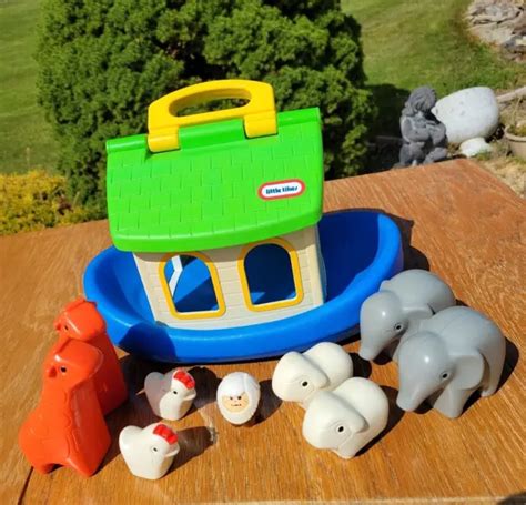 VINTAGE 1990S LITTLE Tikes Noah's Ark Set Animals Noah Boat Bath Water Toy $27.97 - PicClick