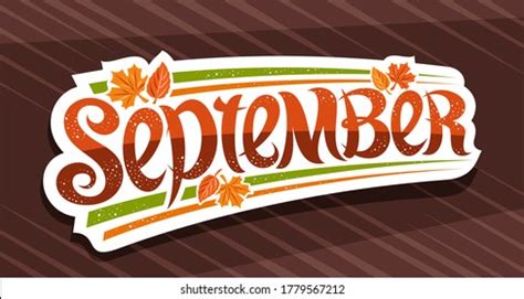 Vector Banner September White Logo Curly Stock Vector (Royalty Free ...