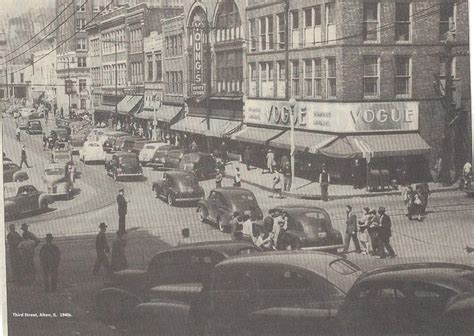 Third Street in downtown Alton, 1940s | Alton, Alton illinois, Great river