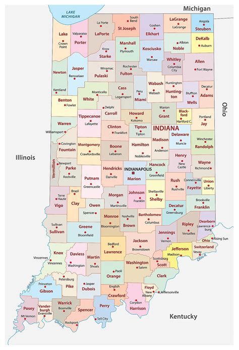 Map Of Indiana Counties Printable