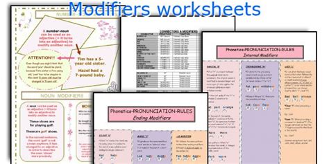 English teaching worksheets: Modifiers