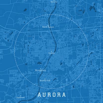 Aurora Il City Vector Road Map Blue Text Stock Illustration - Download Image Now - Aurora ...