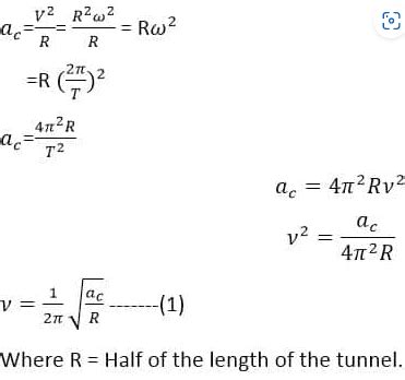 Artificial gravity formula