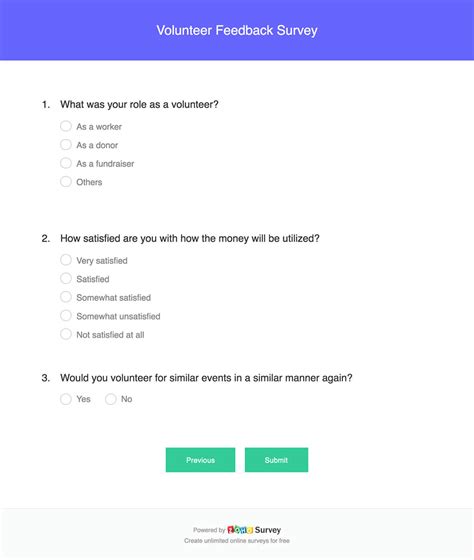 Volunteer Feedback Survey Questionnaire & Template - Zoho Survey