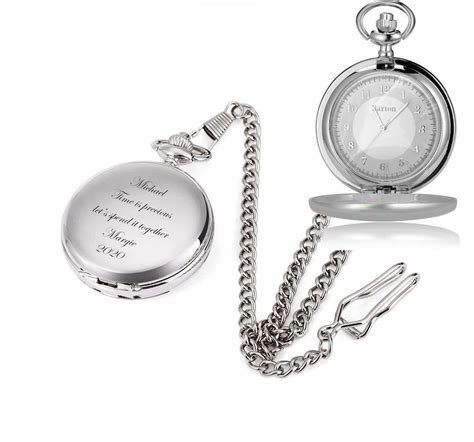 Engraved Pocket Watch Personalized Pocket Watch Silver - Etsy