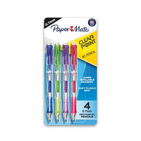 Paper Mate Clear point Mechanical Pencils, 0.7mm, HB #2, Fashion Barrels, 4 Count - Walmart.com