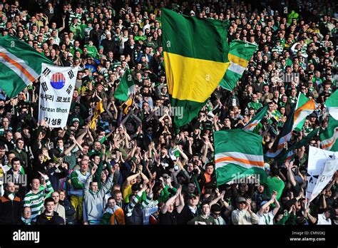 Celtic ultras fans group the Green Brigade at the League Cup final at ...