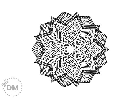 Difficult Mandala Coloring Page - diy-magazine.com