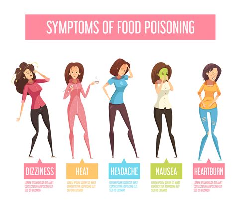 Food Poisoning Woman Symptoms an Infographic Poster 482486 Vector Art ...