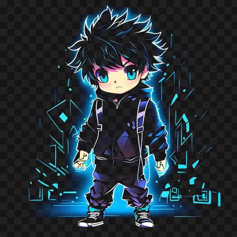 Premium PSD | Tshirt design of playful chibi boy with messy hair ...