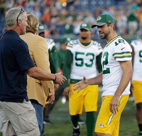 Brett Favre and Aaron Rodgers meet again! | Green bay packers funny ...