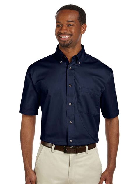 Harriton Mens Hemmed Short-Sleeve Twill Dress Shirt, Navy, XXX-Large, Style, M500S - Walmart.com