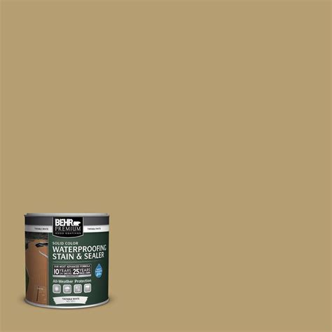 BEHR Premium 8 oz. #SC-145 Desert Sand Solid Color Waterproofing Exterior Wood Stain and Sealer ...