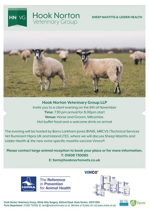 FREE client evening - Sheep Mastitis & Udder Health - Hook Norton Veterinary Group