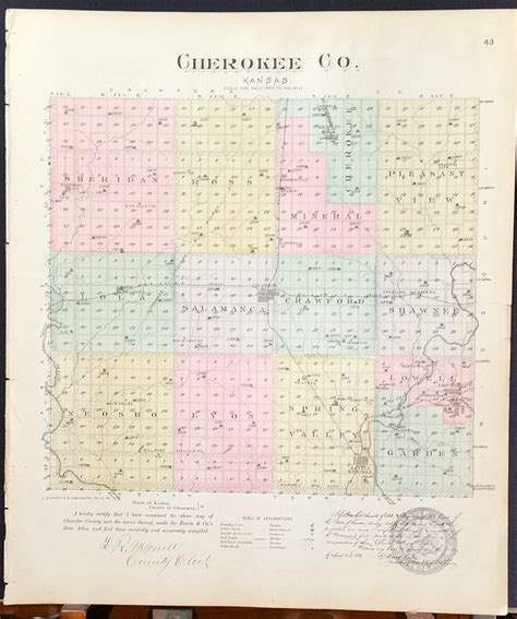 [Map] Cherokee County, Kansas [backed with] Columbus (of Cherokee Co.)