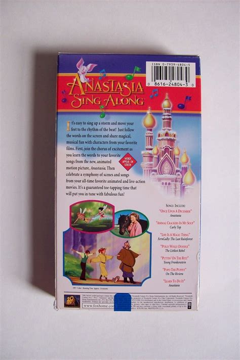 Sing Along Songs Anastasia Video Vhs Excellent Tested Vhs Tapes 9828 ...