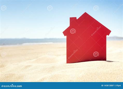 House on the Sand Beach Real Estate or Vacation Rental Stock Image - Image of future ...