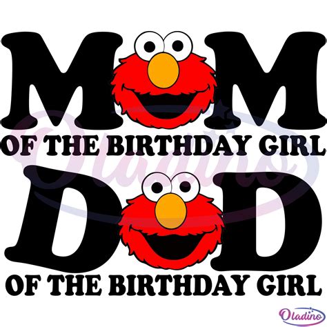 Elmo Dad Of The Birthday Girl Svg Digital File, Birthday Girl Family Svg