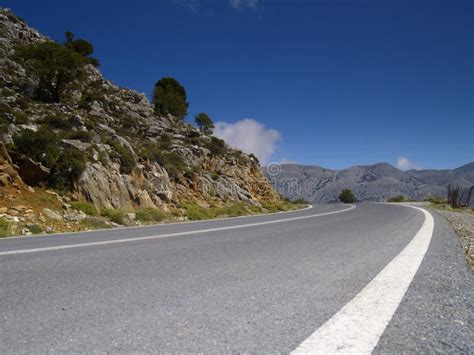 Left turn road stock image. Image of crete, street, lines - 7361419