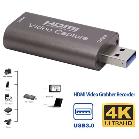 ODOMY 4K Video Capture Card USB HDMI Video Capture Record Box for PS4 ...