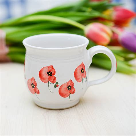 Handmade Poppy Tea Cup By Terry Pottery